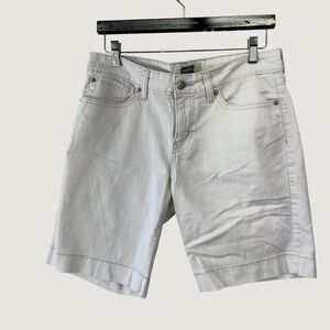 Signature by Levi Strauss Denim Shorts 12 White Bermuda Coastal Preppy